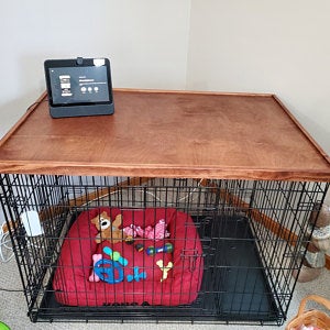 Comfort Edge | Stylish Wood Dog Crate Topper - Secure Fit, Pet-Safe Finish