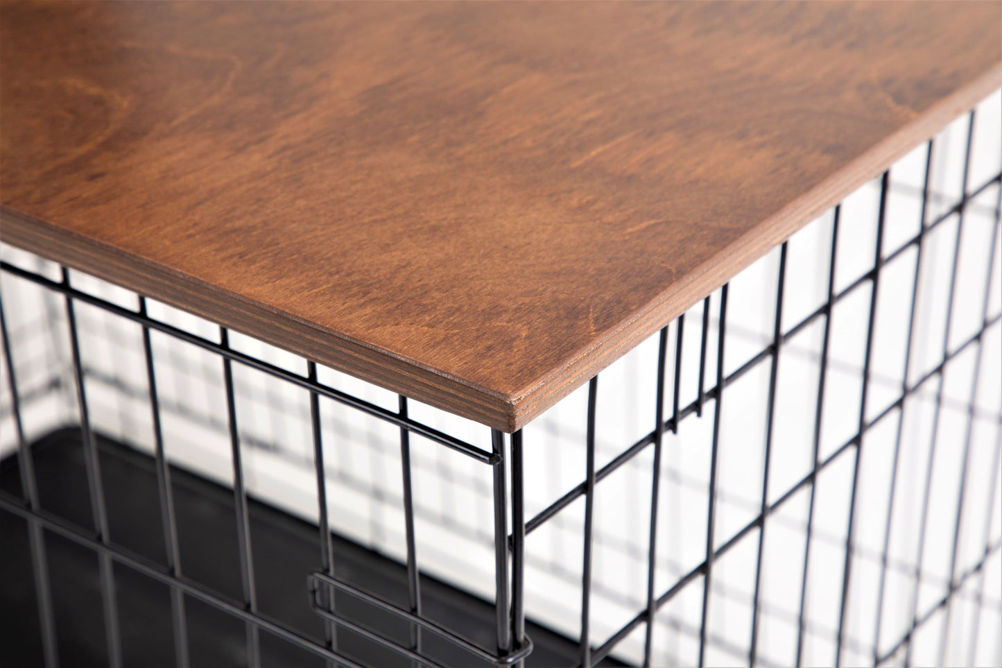 Classic Edge | Stylish Wood Dog Crate Topper - Secure Fit, Pet-Safe Finish