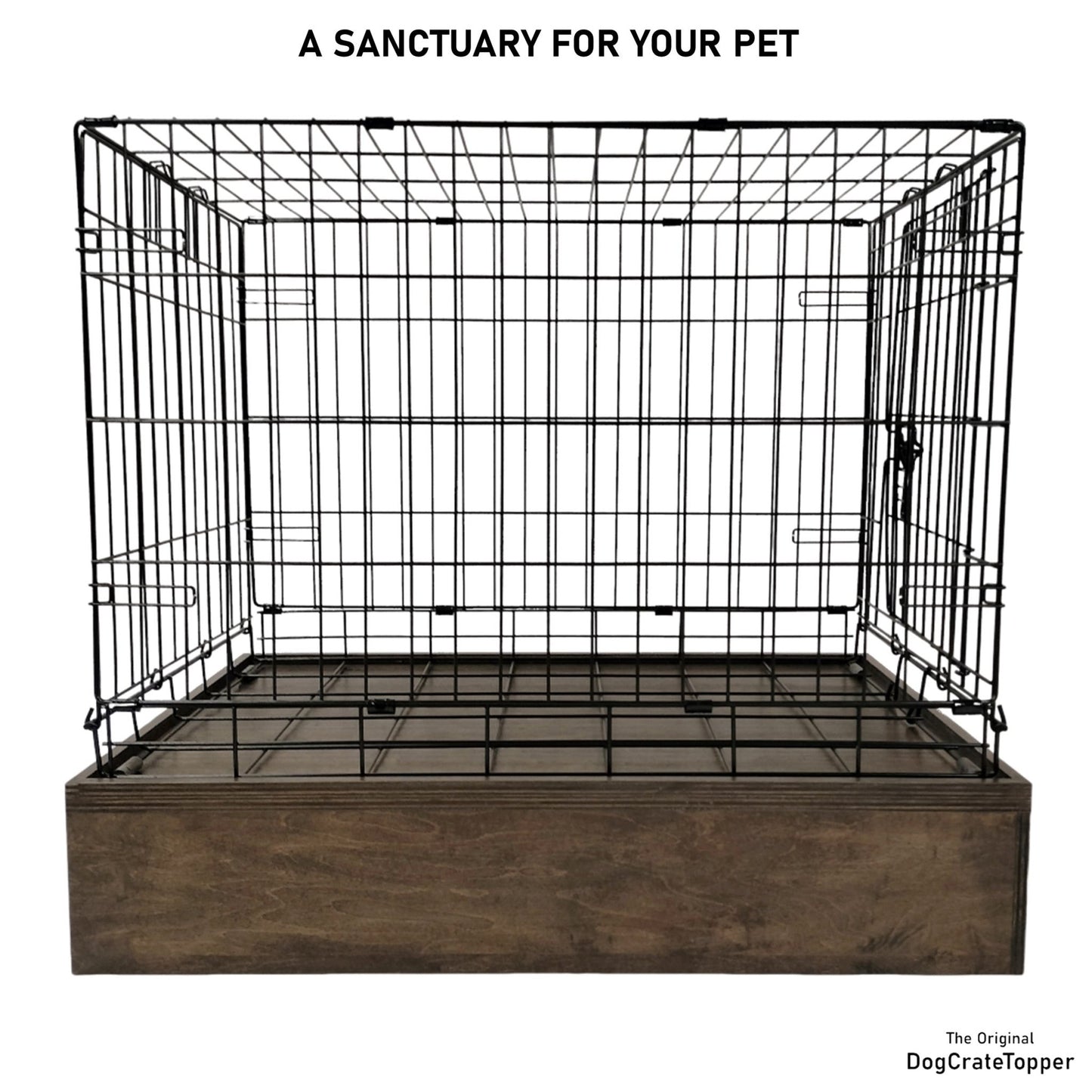 Raised Dog Crate Base | Stylish Wood Dog Crate Base - Secure Fit, Pet - Safe Finish - dogcratetopper.com
