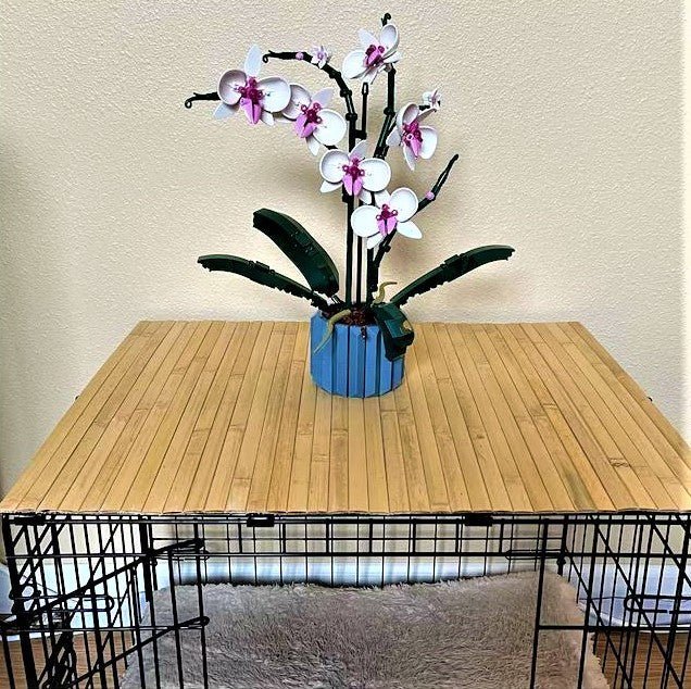 Bamboo Topper | Stylish Wood Dog Crate Topper - Secure Fit, Pet-Safe Finish - dogcratetopper.com