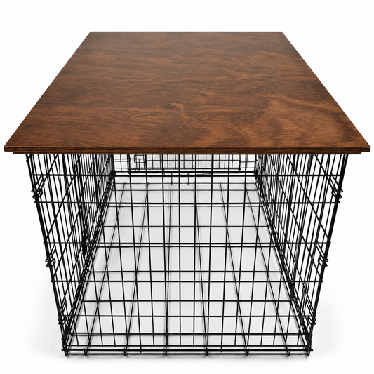 Short Classic Edge | Choose Your Finish | Stylish Wood Dog Crate Topper - Secure Fit, Pet-Safe Finish