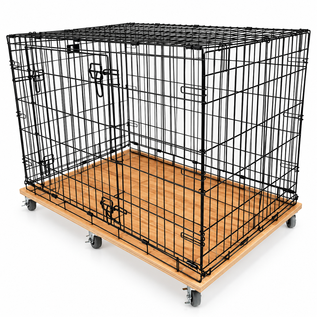 Crate Base with Wheels | Custom Fit and Finish | DogCrateTopper