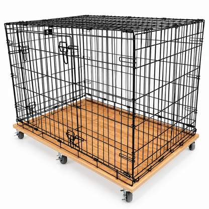Crate Base with Wheels | Custom Fit and Finish | DogCrateTopper