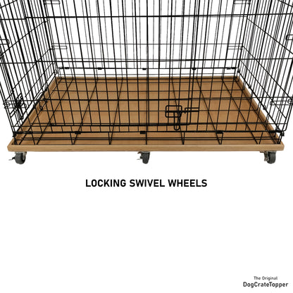 Crate Base with Wheels | Custom Fit and Finish | DogCrateTopper