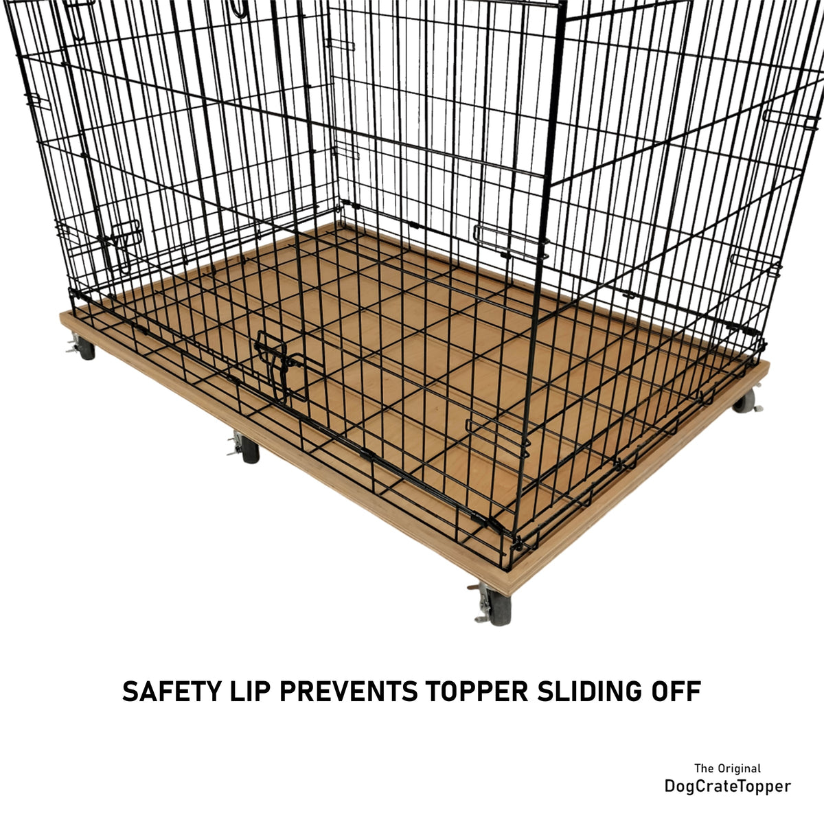 Crate Base with Wheels | Custom Fit and Finish | DogCrateTopper