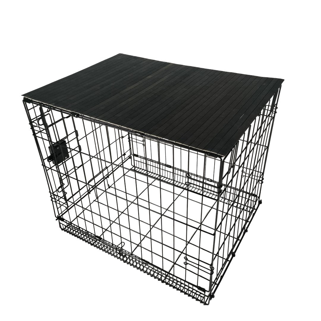 Bamboo Topper, Ebony Finish | Stylish Wood Dog Crate Topper - Pet - Safe Finish - dogcratetopper.com