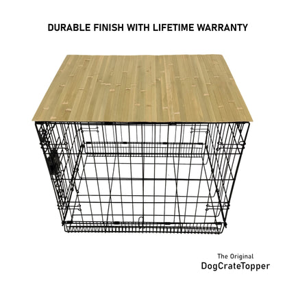 Bamboo Topper, Green Finish | Stylish Wood Dog Crate Topper - Pet - Safe Finish - dogcratetopper.com