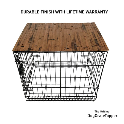 Bamboo Topper, Mocha Finish | Stylish Wood Dog Crate Topper - Pet - Safe Finish - dogcratetopper.com