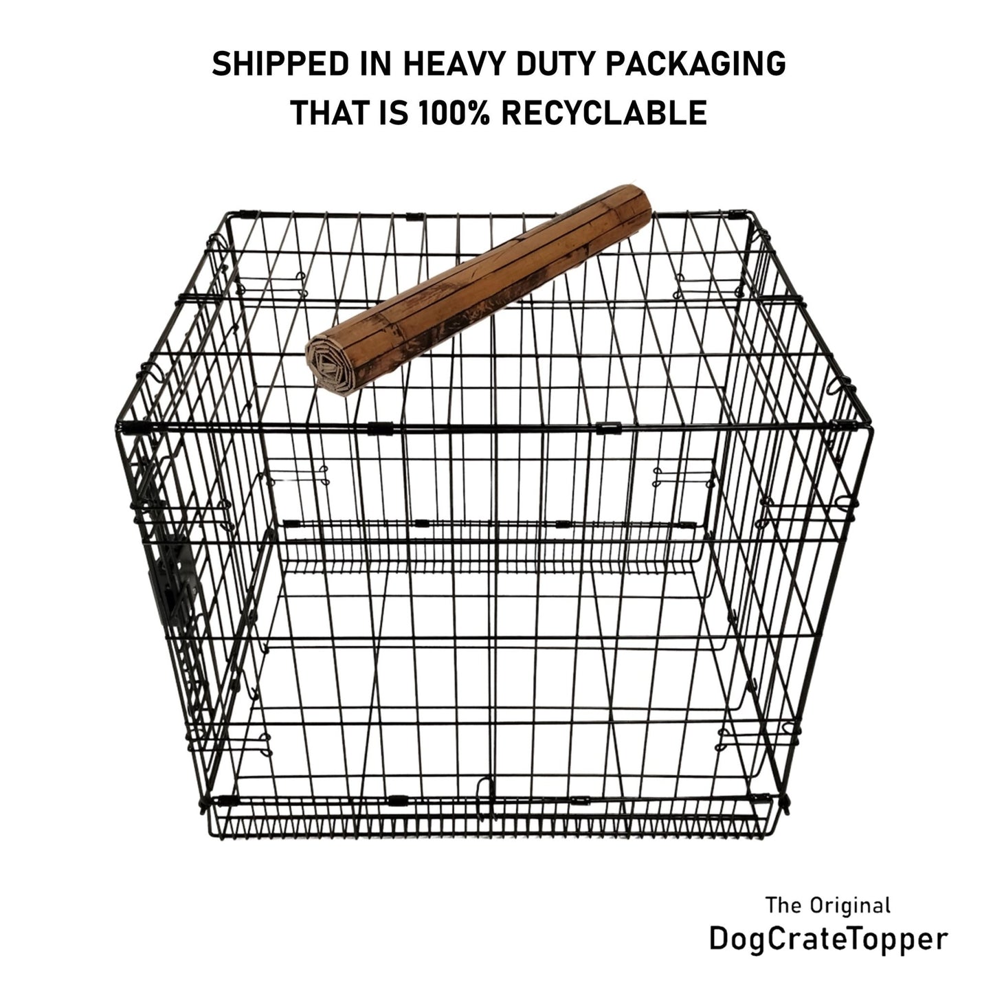 Bamboo Topper, Mocha Finish | Stylish Wood Dog Crate Topper - Pet - Safe Finish - dogcratetopper.com