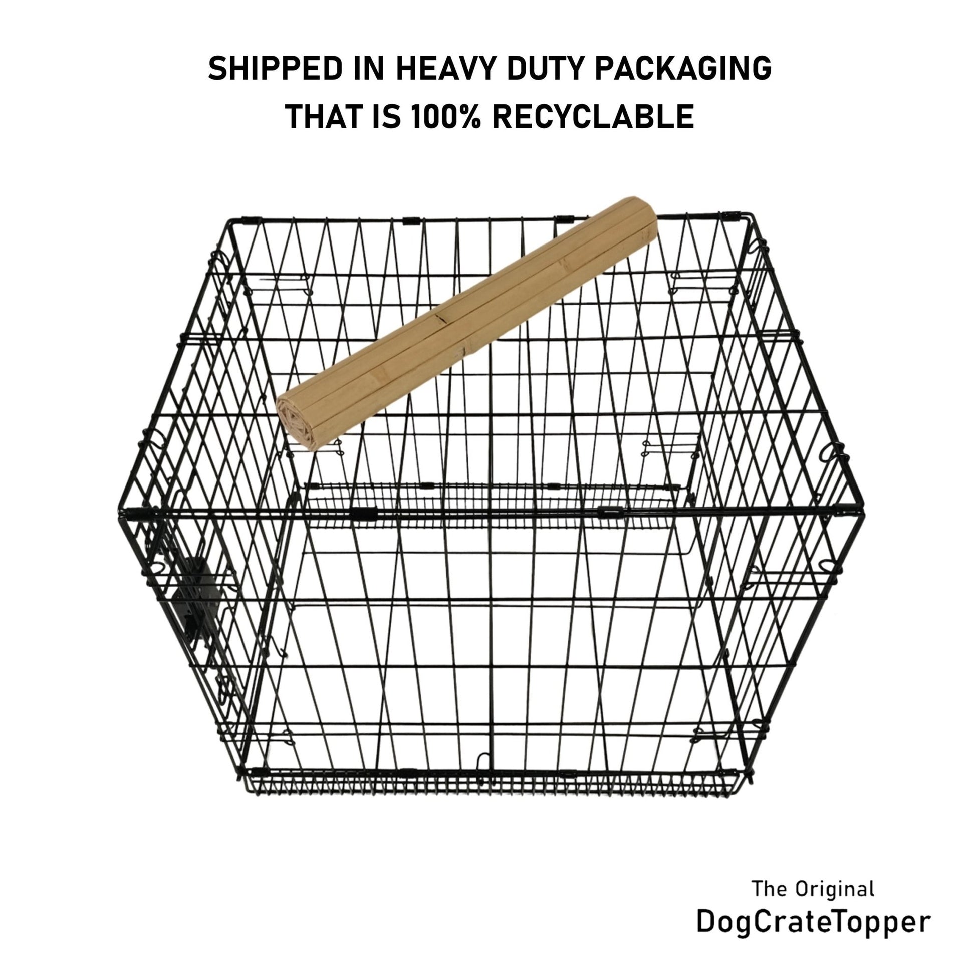 Bamboo Topper, Natural Finish | Stylish Wood Dog Crate Topper - Pet - Safe Finish - dogcratetopper.com