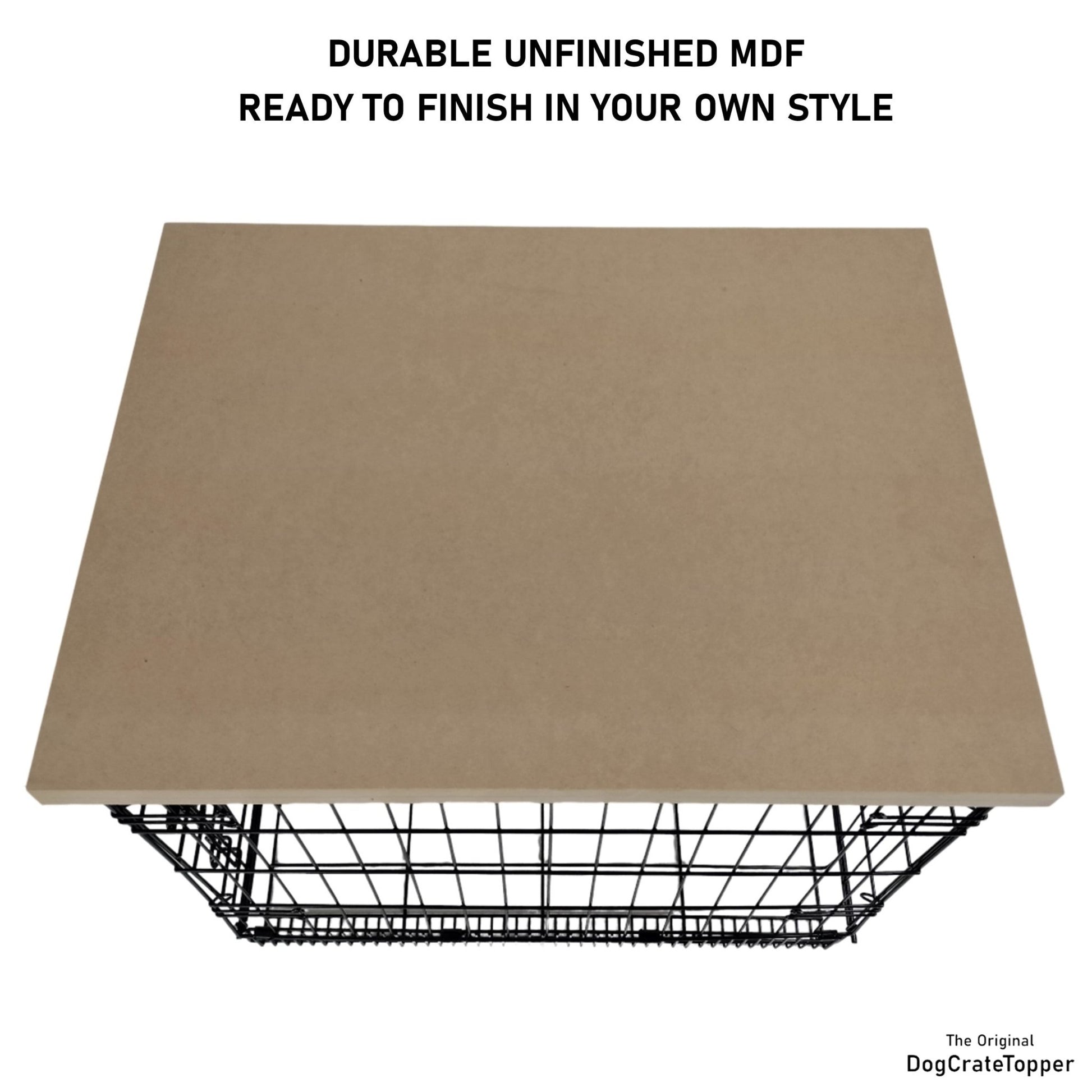 Econo Topper Unfinished | Stylish Wood Dog Crate Topper - Secure Fit, Pet - Safe Finish - dogcratetopper.com