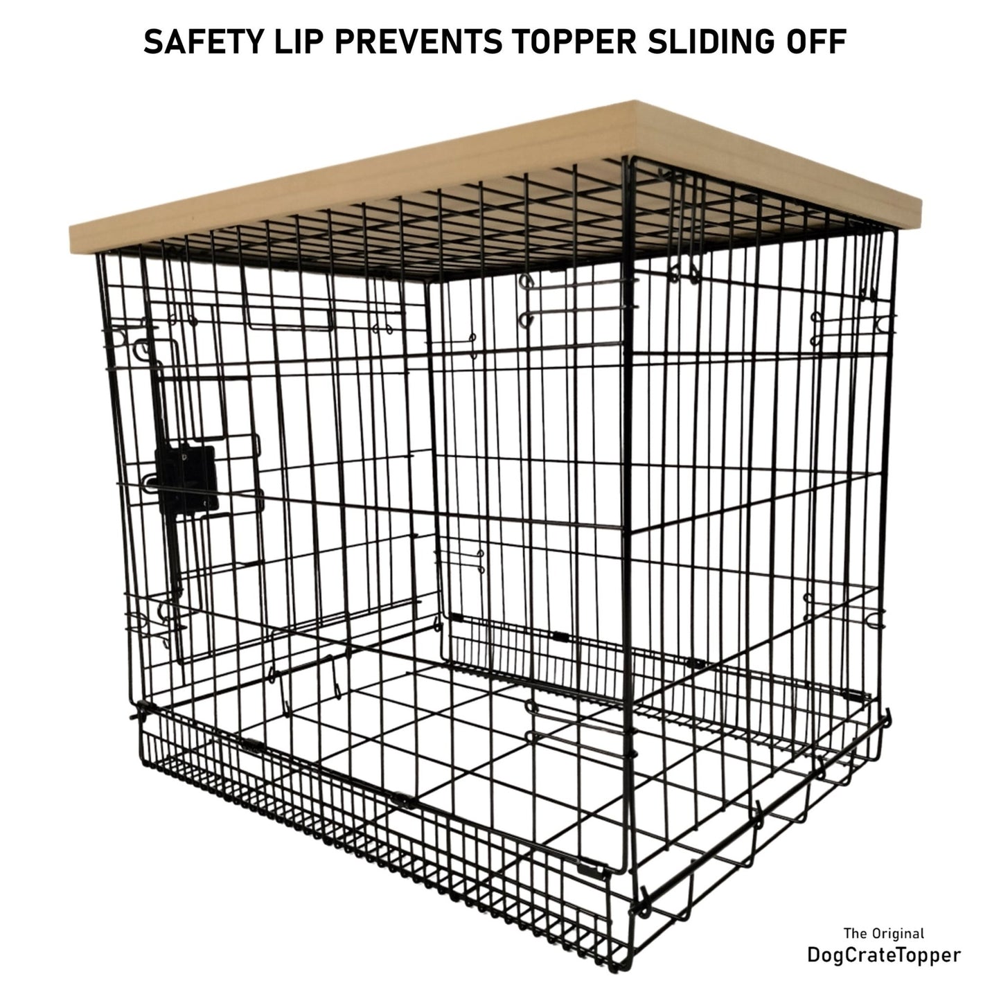 Econo Topper Unfinished | Stylish Wood Dog Crate Topper - Secure Fit, Pet - Safe Finish - dogcratetopper.com