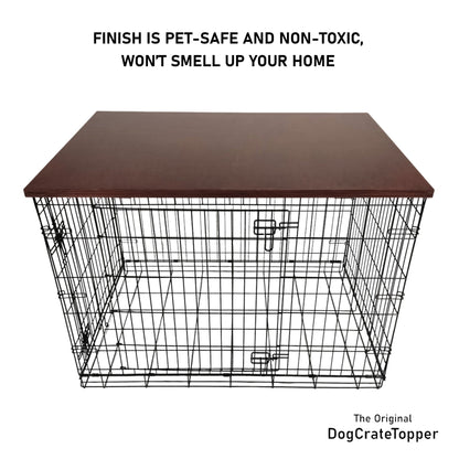Modern Edge with Sedona Finish | Stylish Wood Dog Crate Topper - Secure Fit, Pet - Safe Finish - dogcratetopper.com