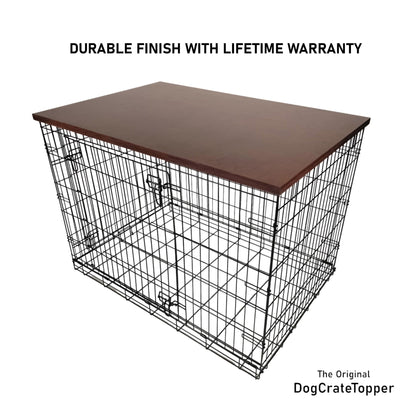 Modern Edge with Sedona Finish | Stylish Wood Dog Crate Topper - Secure Fit, Pet - Safe Finish - dogcratetopper.com