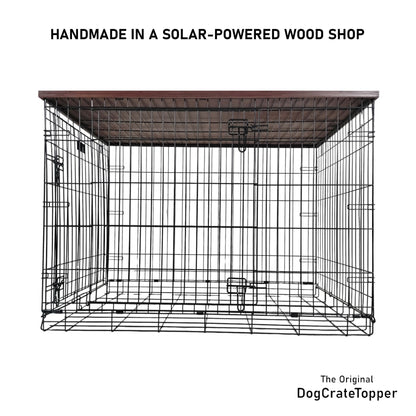 Modern Edge with Sedona Finish | Stylish Wood Dog Crate Topper - Secure Fit, Pet - Safe Finish - dogcratetopper.com