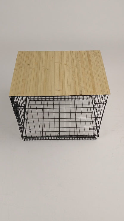 Bamboo Topper, Natural Finish | Stylish Wood Dog Crate Topper - Pet-Safe Finish