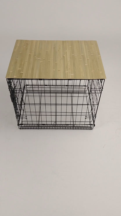 Bamboo Topper, Green Finish | Stylish Wood Dog Crate Topper - Pet-Safe Finish
