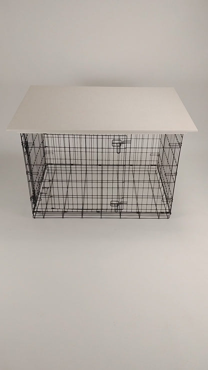 Long and Tall Edge with Whitewash Finish | Stylish Wood Dog Crate Topper - Secure Fit, Pet-Safe Finish