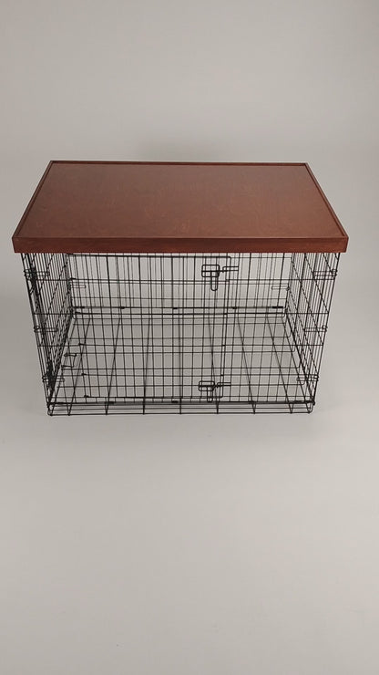 Tall Comfort Edge with Black Cherry Finish | Stylish Wood Dog Crate Topper - Secure Fit, Pet-Safe Finish