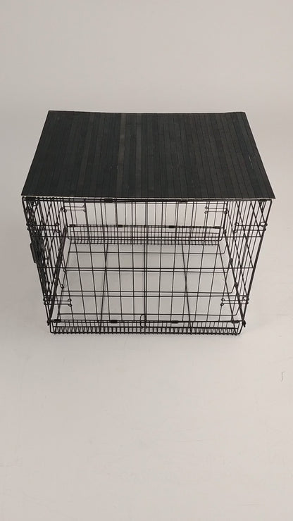 Bamboo Topper, Ebony Finish | Stylish Wood Dog Crate Topper - Pet-Safe Finish
