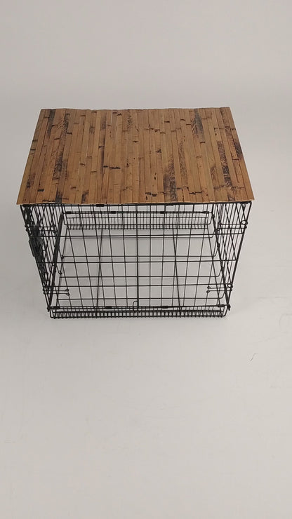 Bamboo Topper, Mocha Finish | Stylish Wood Dog Crate Topper - Pet-Safe Finish