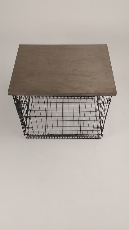 Modern Edge with Walnut Finish | Stylish Wood Dog Crate Topper - Secure Fit, Pet-Safe Finish