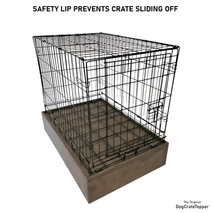 Raised Dog Crate Base | Stylish Wood Dog Crate Base - Secure Fit, Pet - Safe Finish - dogcratetopper.com