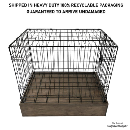 Raised Dog Crate Base | Stylish Wood Dog Crate Base - Secure Fit, Pet - Safe Finish - dogcratetopper.com