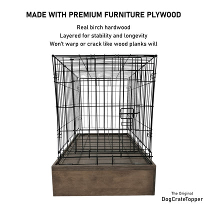 Raised Dog Crate Base | Stylish Wood Dog Crate Base - Secure Fit, Pet - Safe Finish - dogcratetopper.com