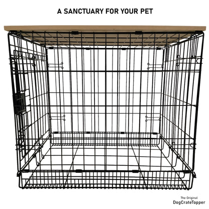 Simple Topper Unfinished | Stylish Wood Dog Crate Topper - Secure Fit, Pet - Safe Finish - dogcratetopper.com
