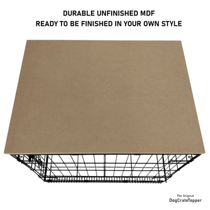 Simple Topper Unfinished | Stylish Wood Dog Crate Topper - Secure Fit, Pet - Safe Finish - dogcratetopper.com