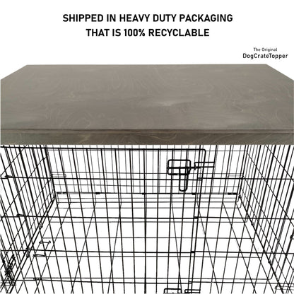 Tall Classic Edge with Pewter Finish | Stylish Wood Dog Crate Topper - Secure Fit, Pet - Safe Finish - dogcratetopper.com