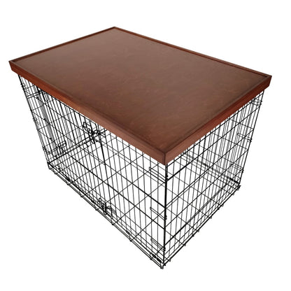Tall Comfort Edge with Black Cherry Finish | Stylish Wood Dog Crate Topper - Secure Fit, Pet - Safe Finish - dogcratetopper.com