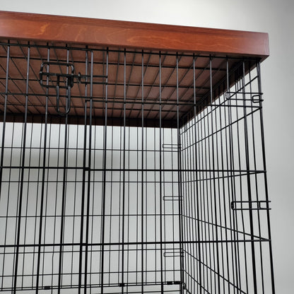 Tall Comfort Edge with Black Cherry Finish | Stylish Wood Dog Crate Topper - Secure Fit, Pet - Safe Finish - dogcratetopper.com