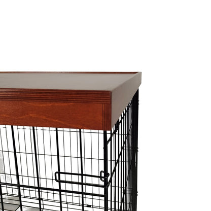 Tall Comfort Edge with Black Cherry Finish | Stylish Wood Dog Crate Topper - Secure Fit, Pet - Safe Finish - dogcratetopper.com