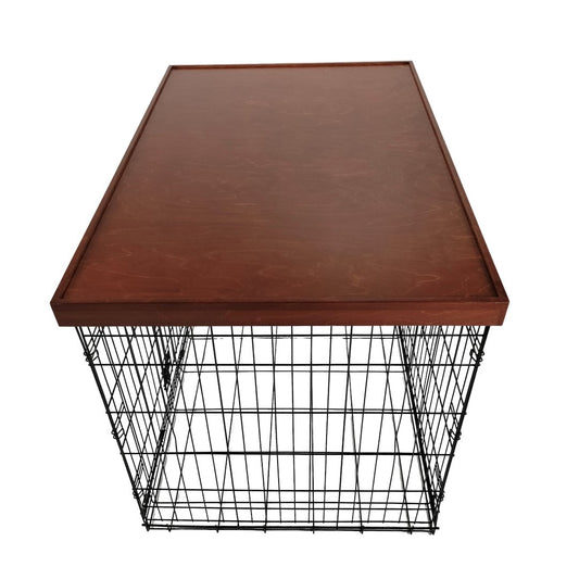 Tall Comfort Edge with Black Cherry Finish | Stylish Wood Dog Crate Topper - Secure Fit, Pet - Safe Finish - dogcratetopper.com