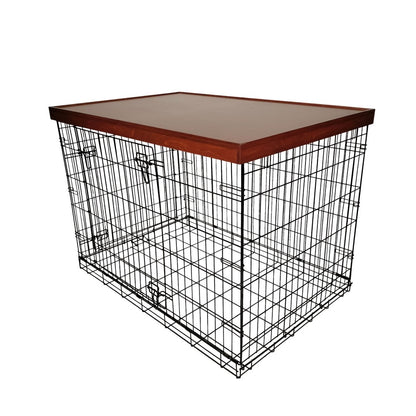 Tall Comfort Edge with Black Cherry Finish | Stylish Wood Dog Crate Topper - Secure Fit, Pet - Safe Finish - dogcratetopper.com