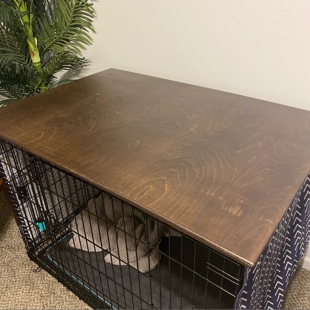 Dog crate cheap wood top