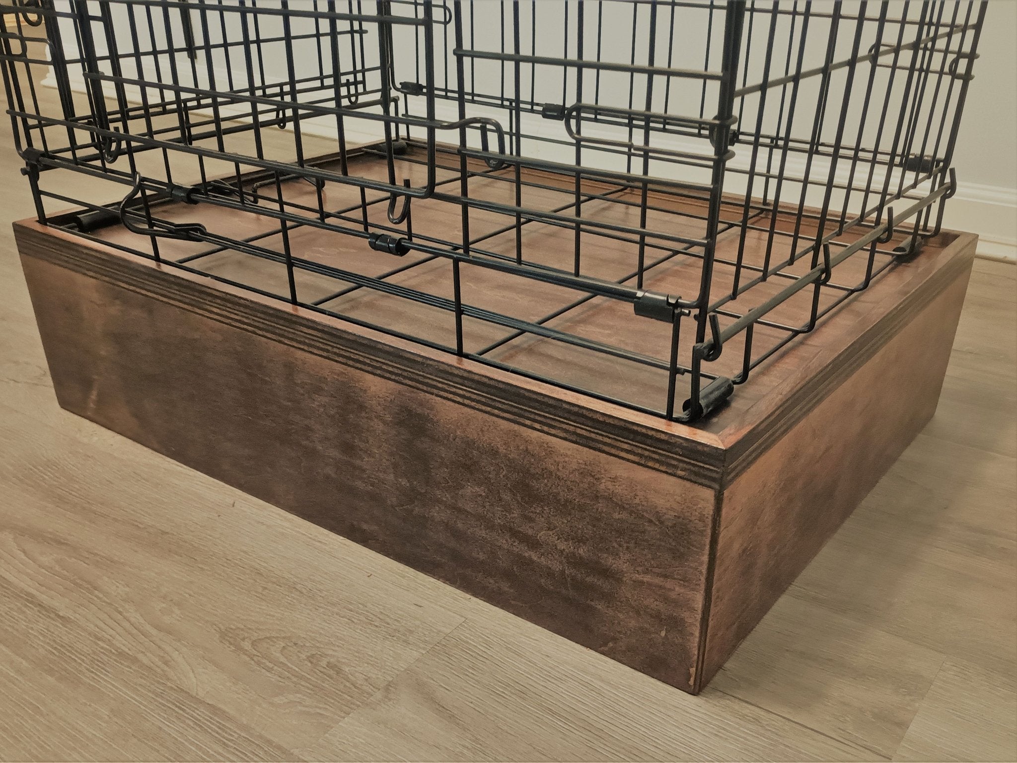 Raised best sale dog cage